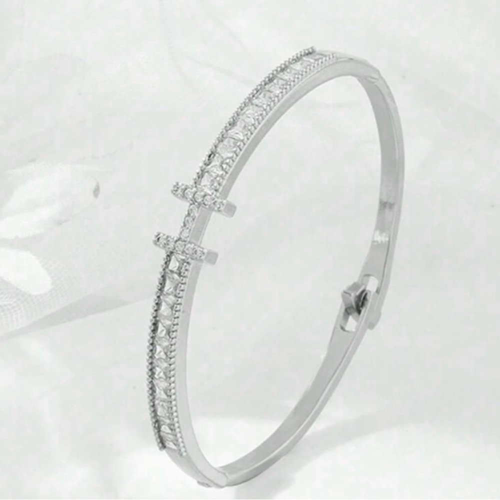 SOLD❣️Silver & Gold Filled Elegant H Bangle Bracelets! Hermes Fashion NEW